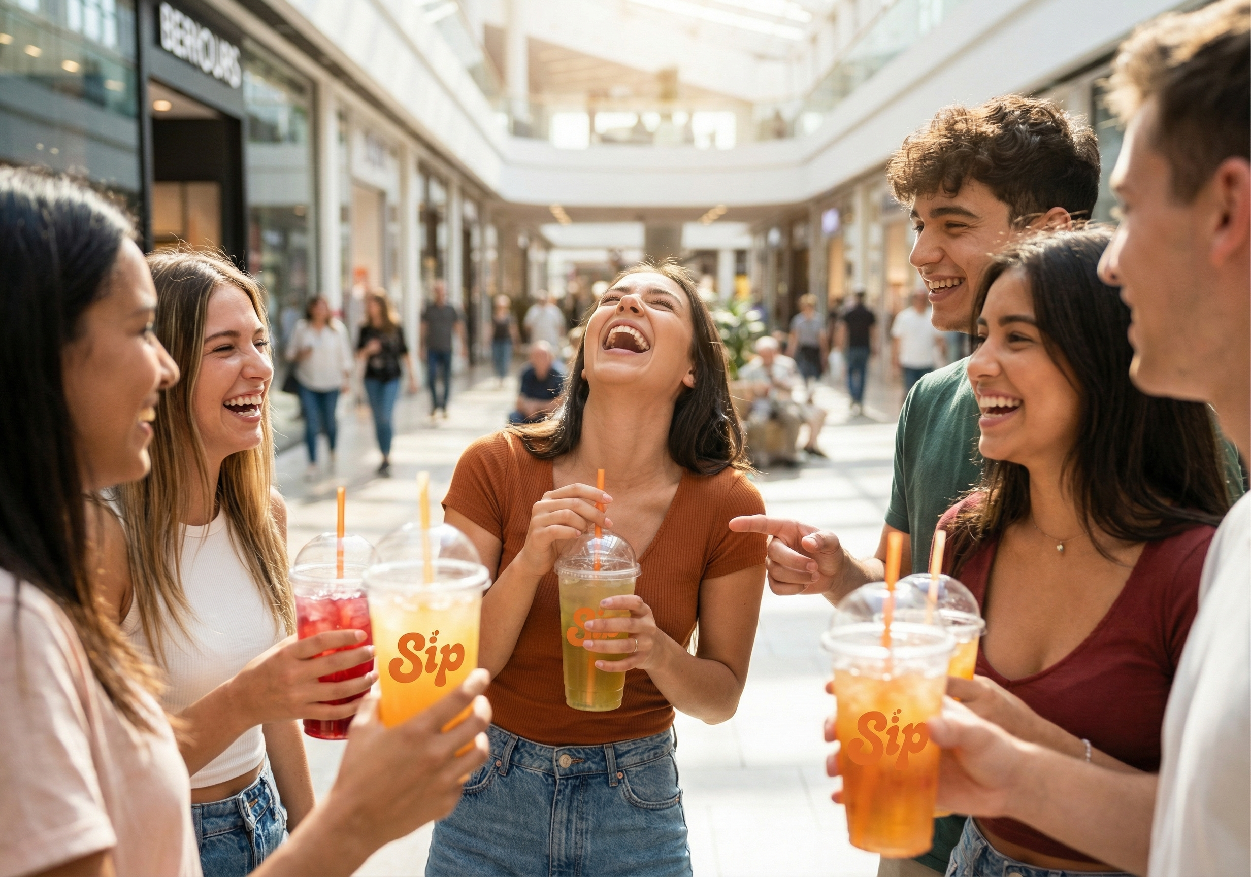 Friends enjoying Sip drinks